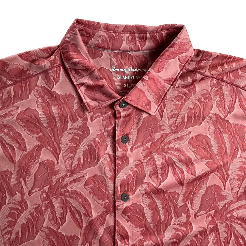 Tommy Bahama IslandZone XL Jacquard Tropical Leaf Button Front Shirt - Picture 9 of 11